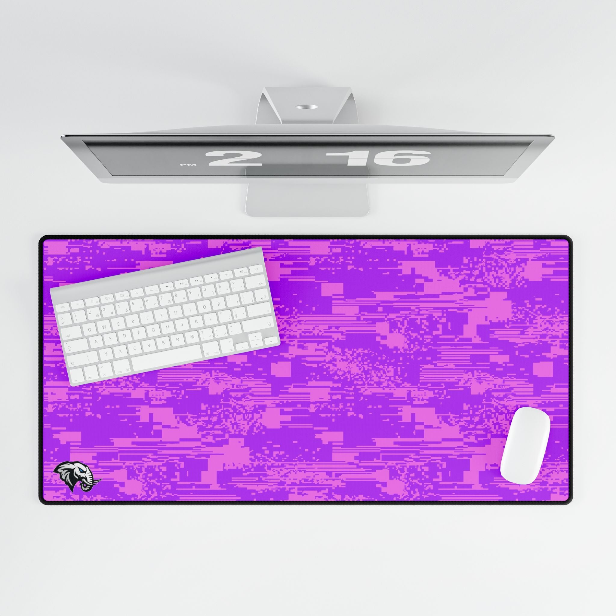 Glitch Desk Mat - Pink & Purple