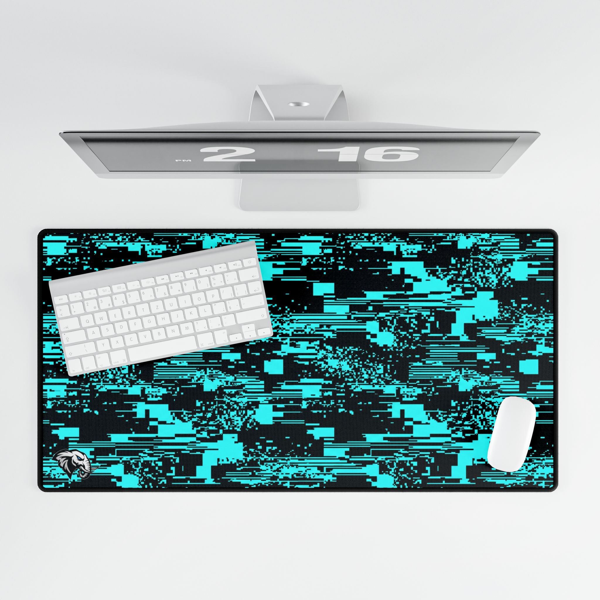 Glitch Desk Mat - Teal