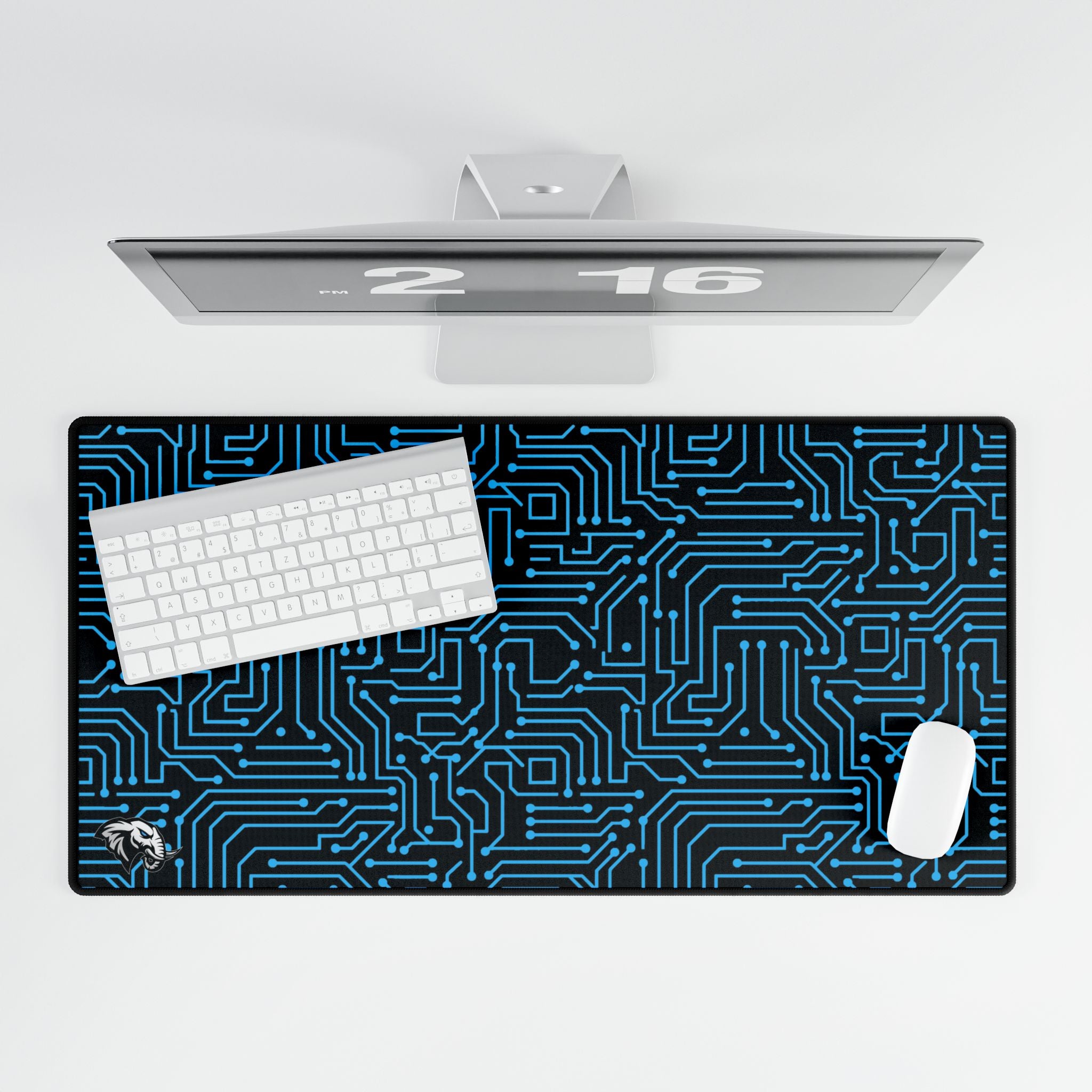 Circuit Board Desk Mat - Cyan