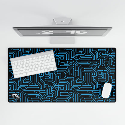 Circuit Board Desk Mat - Cyan