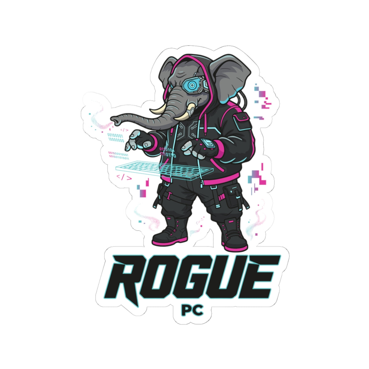 Rogue Cyberpunk Elephant Sticker