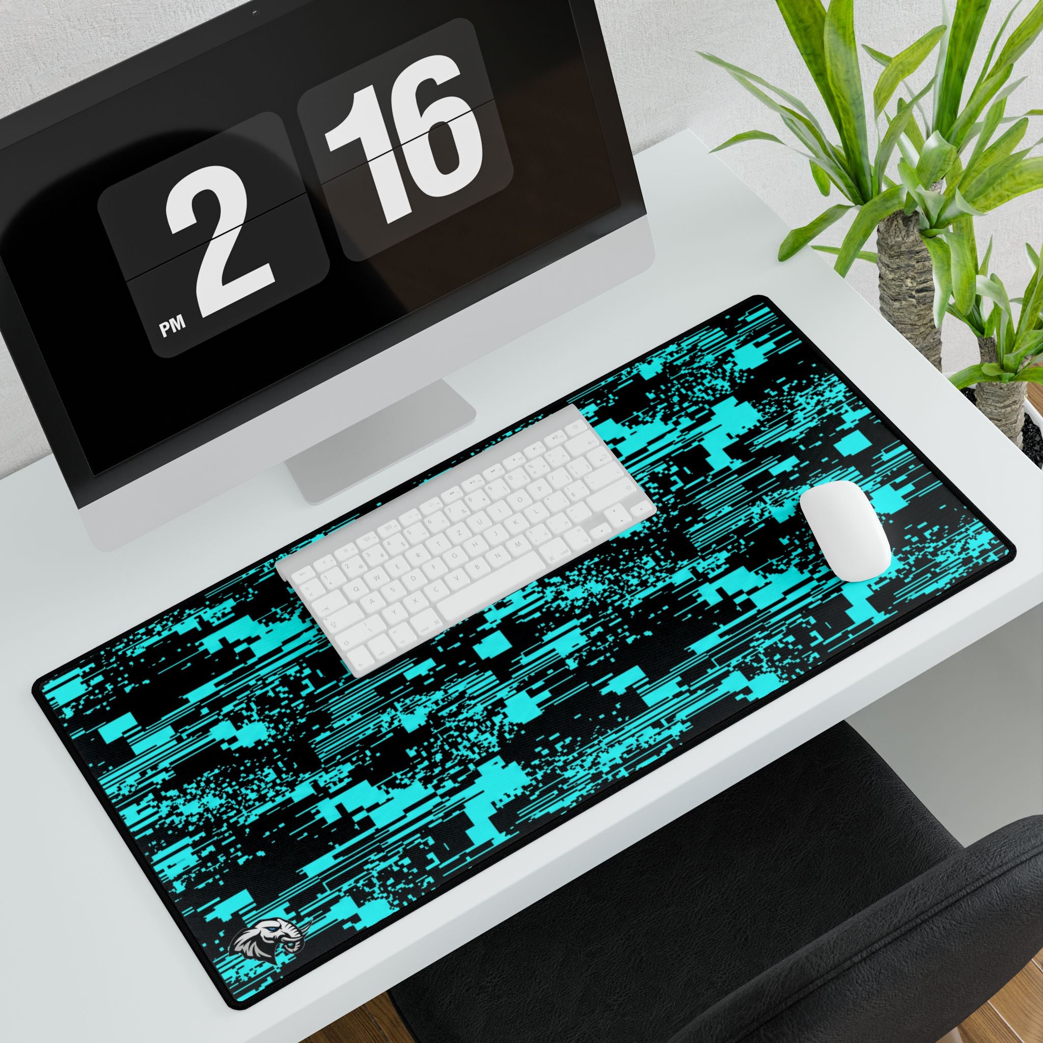 Glitch Desk Mat - Teal