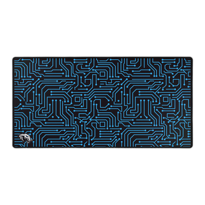 Circuit Board Desk Mat - Cyan