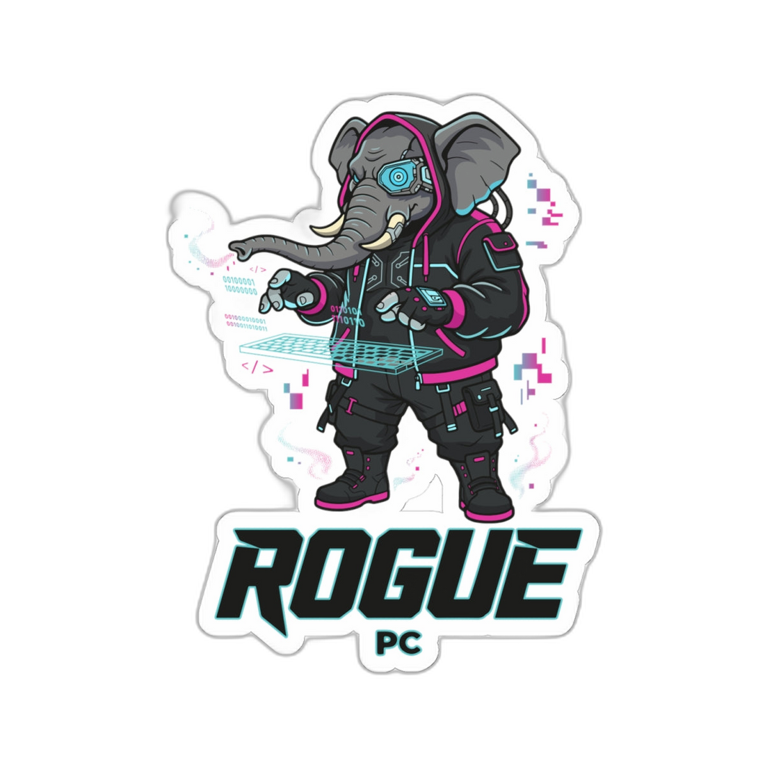 Rogue Cyberpunk Elephant Sticker